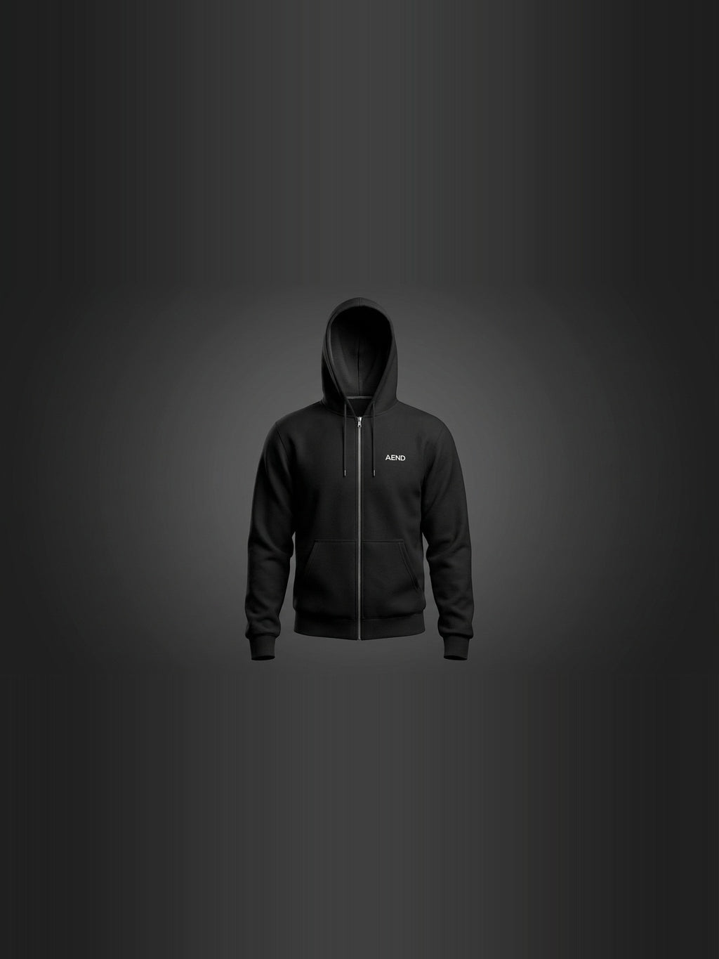ÆND Zip Hoodie — Men — Vintage Black