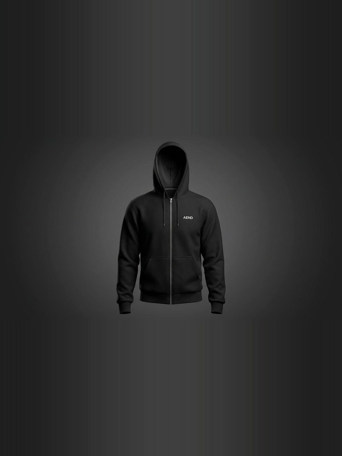 ÆND Zip Hoodie — Men — Vintage Black