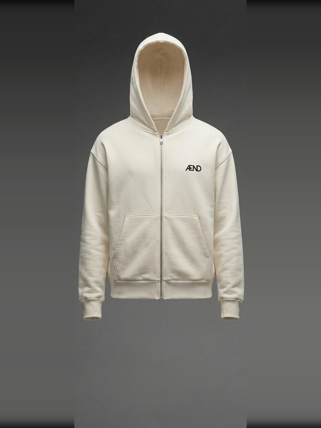 ÆND Zip Hoodie — Men — Vintage White