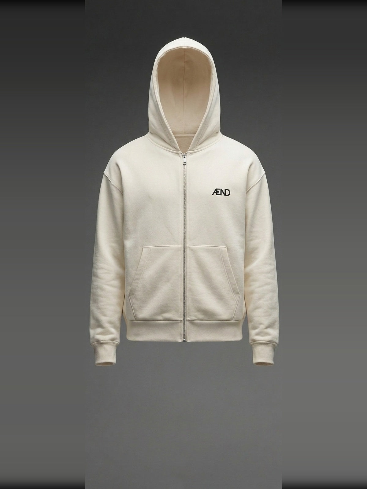 ÆND Zip Hoodie — Men — Vintage White